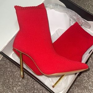 Red high heel botties (New in box )